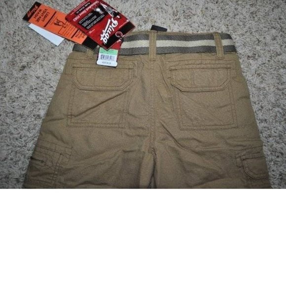 *Cargo Shorts Adjustable Waist sz 10 Plugg Trekker Brown Belted 8 Pockets Boys - Picture 6 of 6